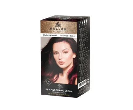 Vopsea de păr cremă Kallos Glow 620 roșcat aubergine