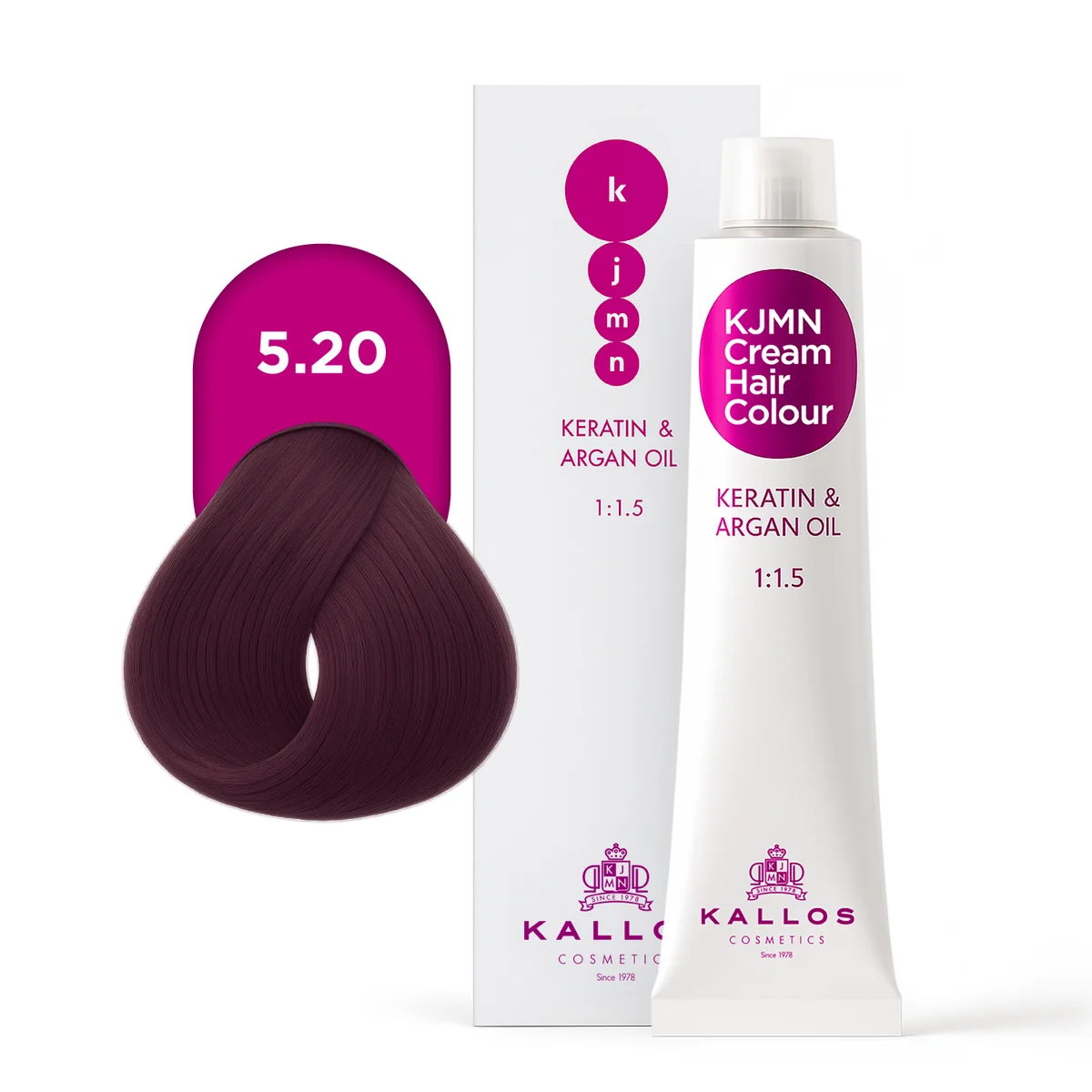 Kallos KJMN Vopsea de par profesionala 5.20 saten deschis cu nuanta de violet