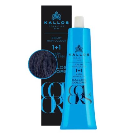 Vopsea de păr cremă Kallos Colors 1C negru albăstrui