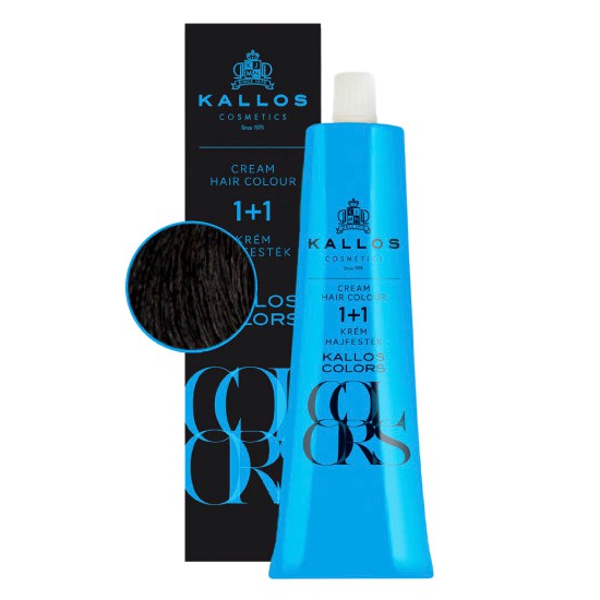 vopsea de par crema kallos colors 1n negru