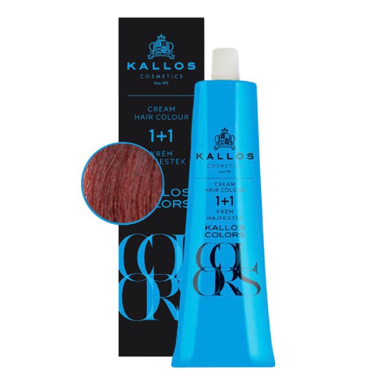 vopsea de par crema kallos colors 7v rosu inchis