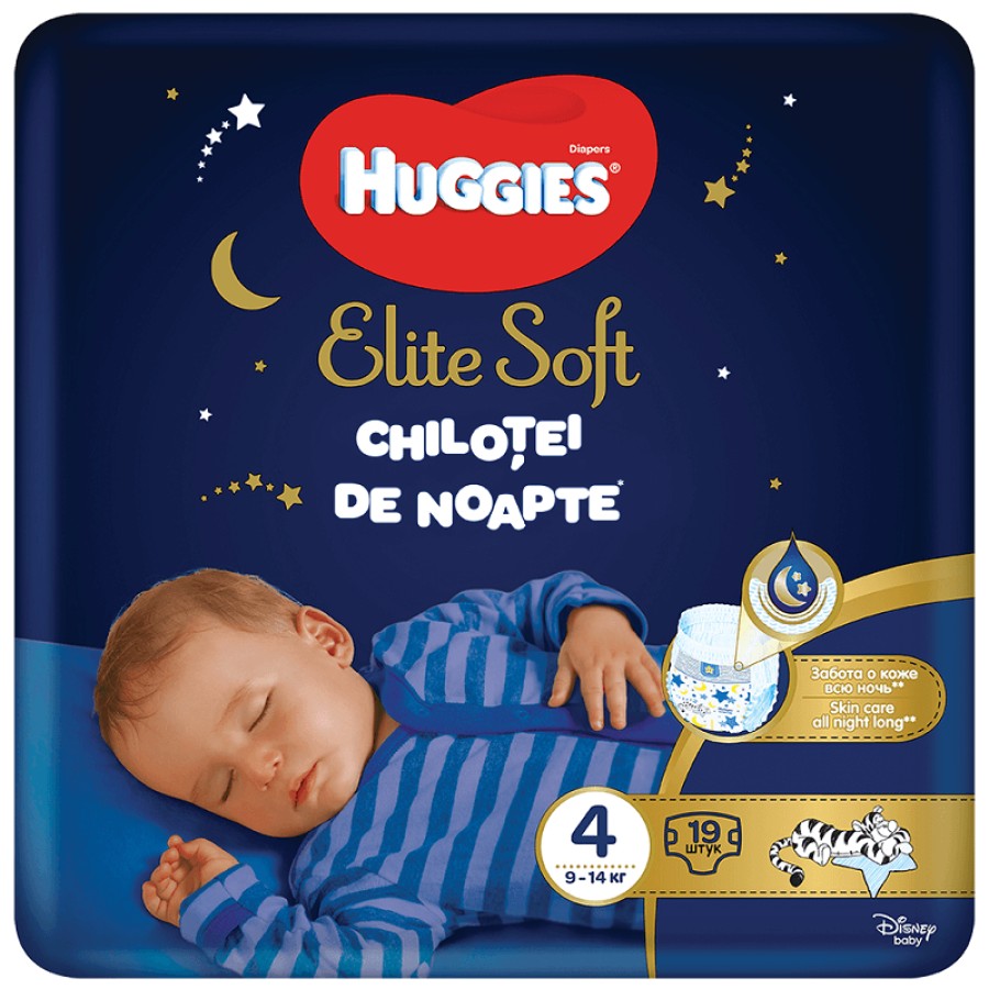 Huggies scutece chiloței de noapte Elite Soft 4, 9-14 kg, 19 buc.