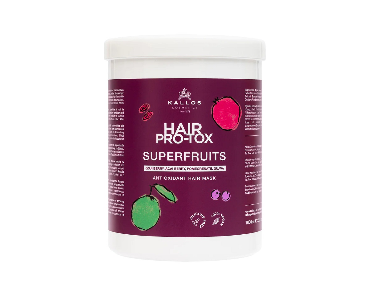 Mască de păr pro-tox Superfruits Kallos KJMN, 1000 ml