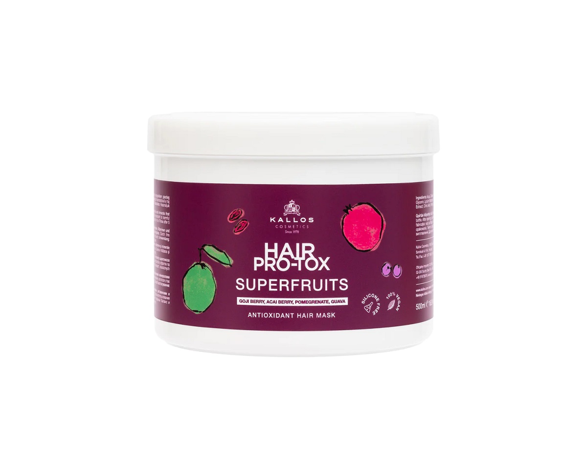 Mască de păr pro-tox Superfruits Kallos KJMN, 500 ml