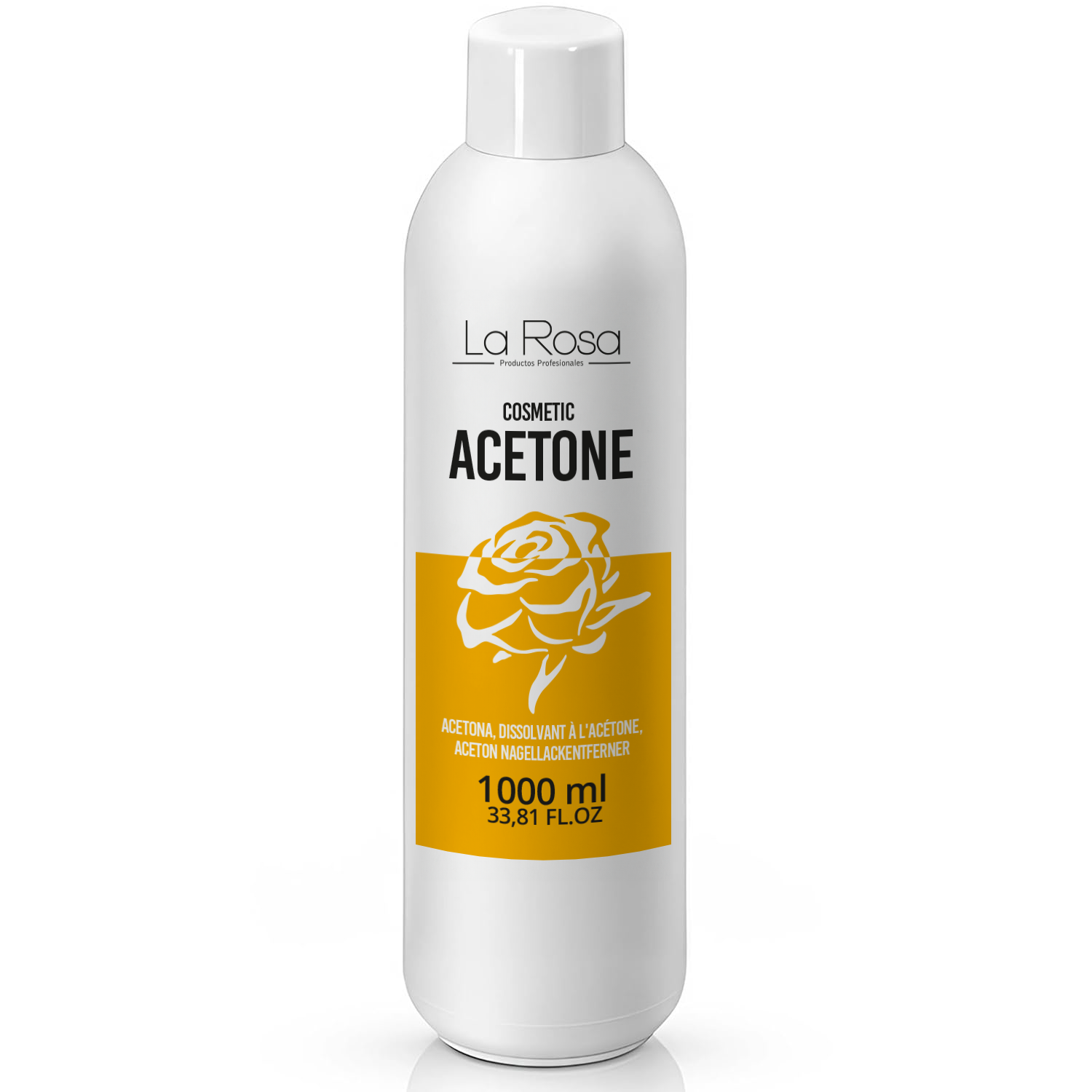 Acetonă pentru îndepărtarea lacului de unghii La Rosa Profesionales, 1000 ml