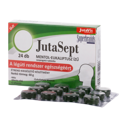 Comprimate de supt cu gust de mentol și eucalipt Jutavit, 24 buc.