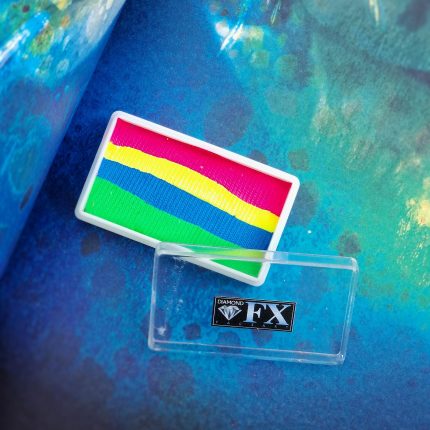 Vopsea pentru machiaj prostetic și efecte speciale, Diamond FX Splitcake Curcubeu neon, 28 g