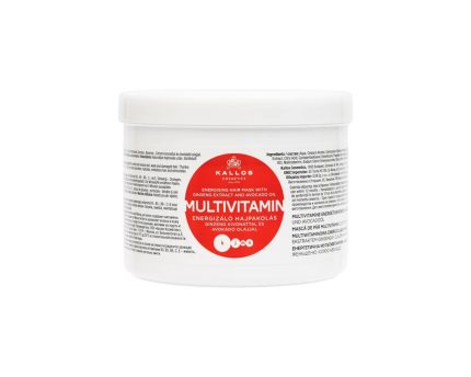 Mască de păr multivitamin cu extract de ginseng și ulei de avocado, Kallos KJMN, 500 ml