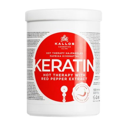Hot Therapy mască de păr cu cheratină și cu extract de ardei, Kallos KJMN, 1000 ml