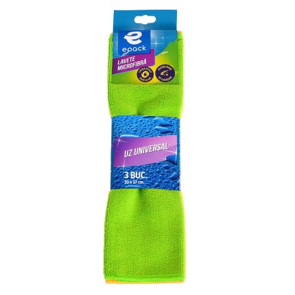 Lavete microfibră pentru uz universal Epack, 3 buc.
