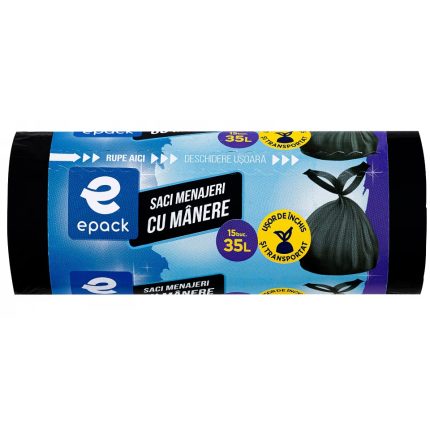 Saci menajeri cu mâner 35L Epack, 15 buc.