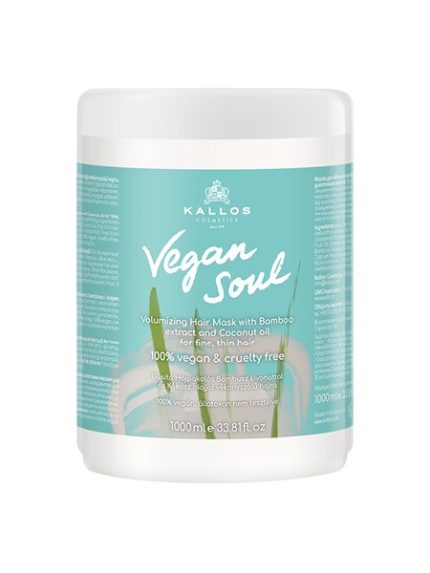 Mască de păr vegan soul pentru volum, Kallos, 1000 ml