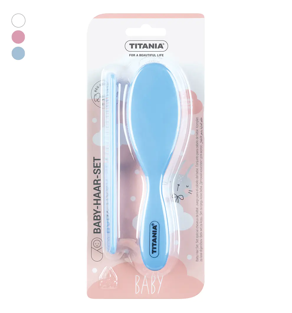 Set perie și piaptăn pentru bebeluși Titania 1295B