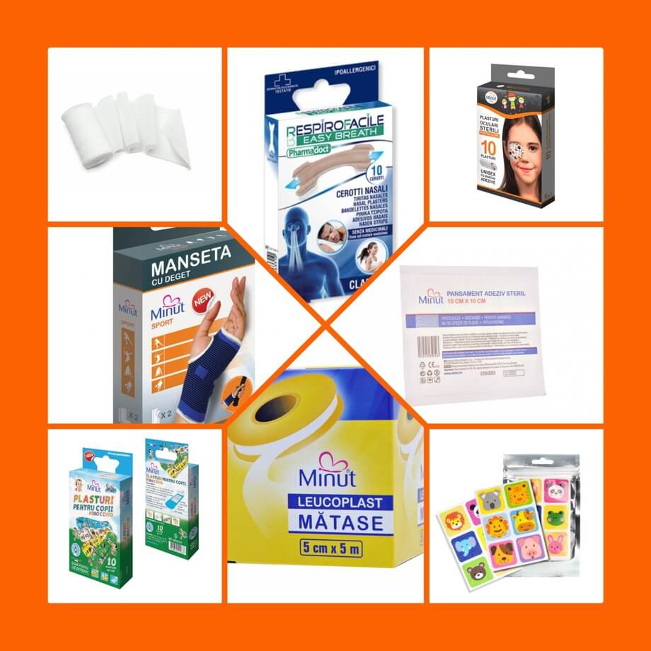 Plasturi, leucoplasturi, bandaje