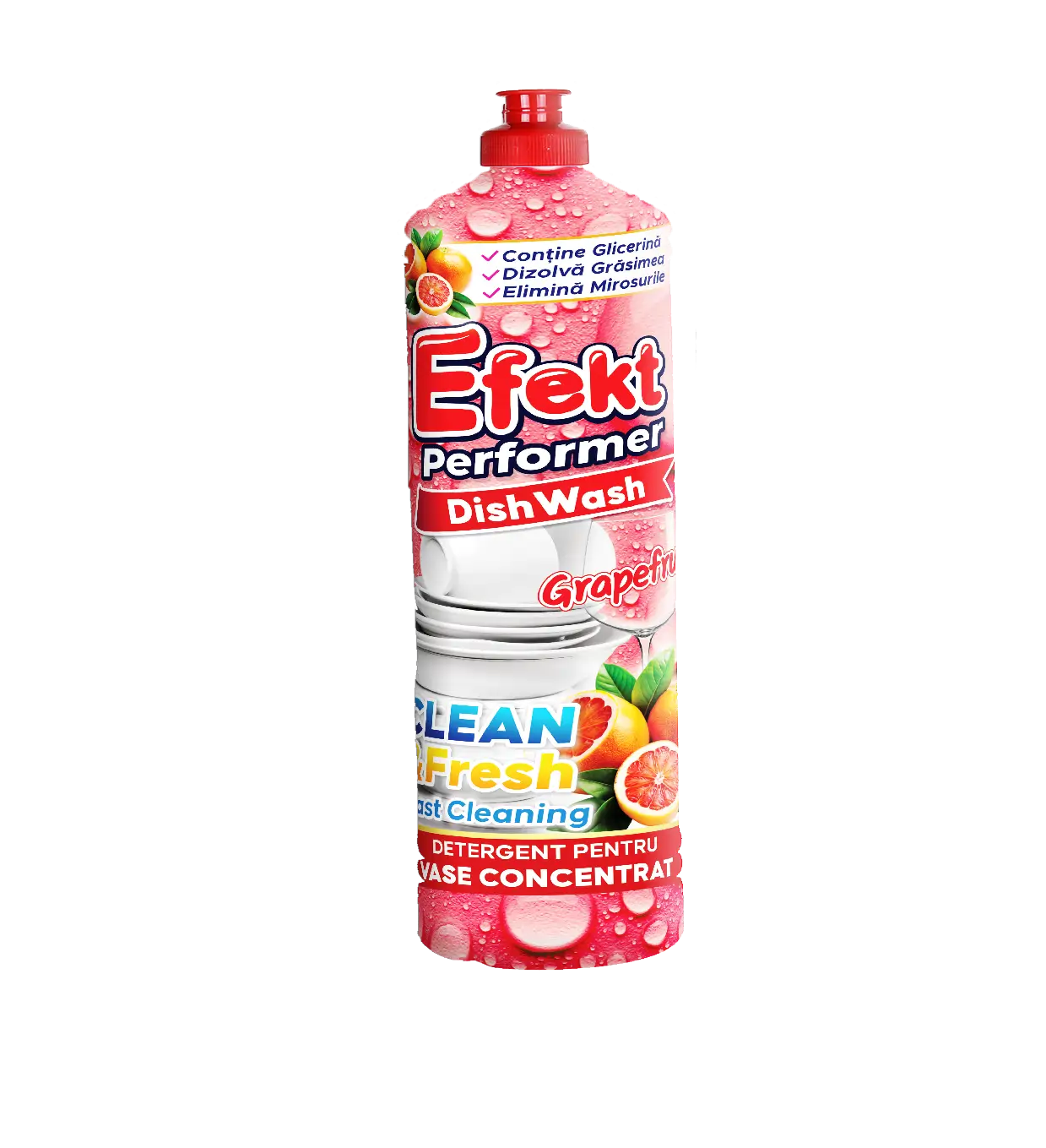 Detergent vase, gel concentrat parfum Grapefruit, Efekt 1000 ml