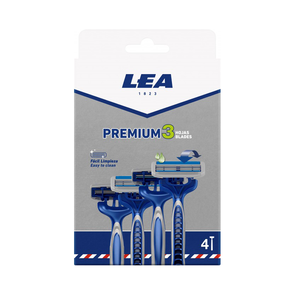 Aparat de ras de unică folosință cu 3 lame LEA Premium, 4 buc.